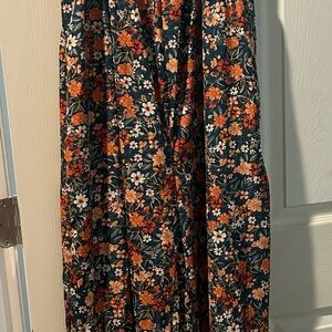 SHEIN Floral Jumpsuit in Navy and Orange